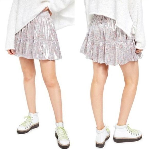 NEW $98 Free People In A Bubble Lavender Skirt - Picture 4 of 13